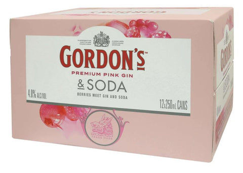 Gordons Pink Gin & Soda 12pk cans