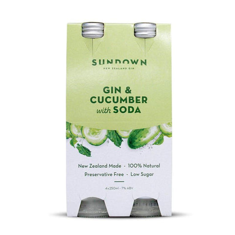 Sundown Gin & Cucumber Soda 4x250 Btls