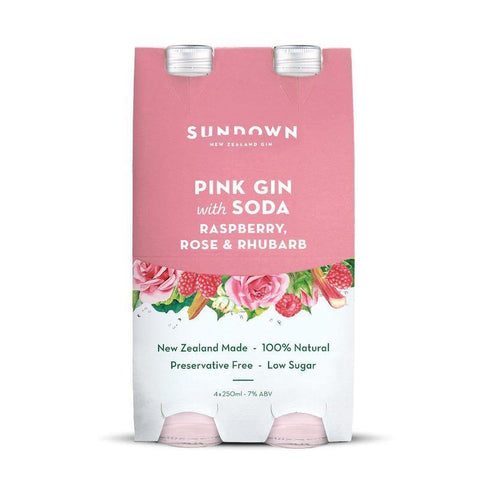 Sundown Pink Gin 4x250ml Btls
